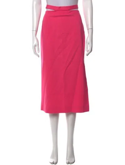 Pre-owned Sandro Cutout Accent Midi Length Skirt In Pink