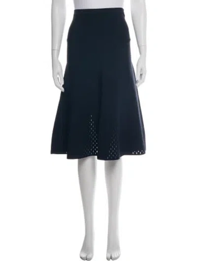 Pre-owned Sandro Cutout Accent Midi Length Skirt W/ Tags In Blue