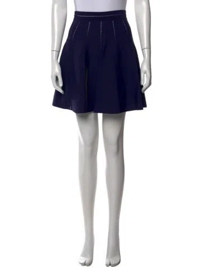 Pre-owned Sandro Cutout Accent Mini Skirt In Blue
