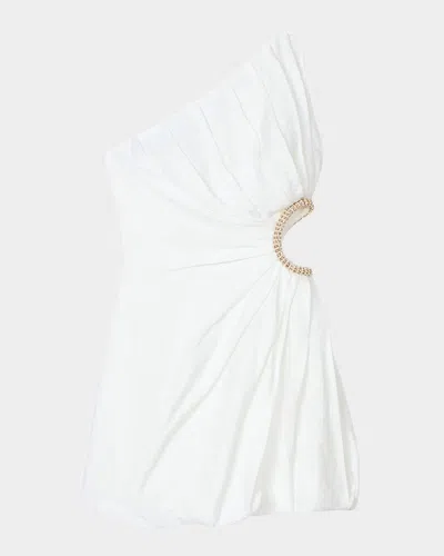 Sandro Dalida Asymmetric Embellished Cutout Mini Dress In White