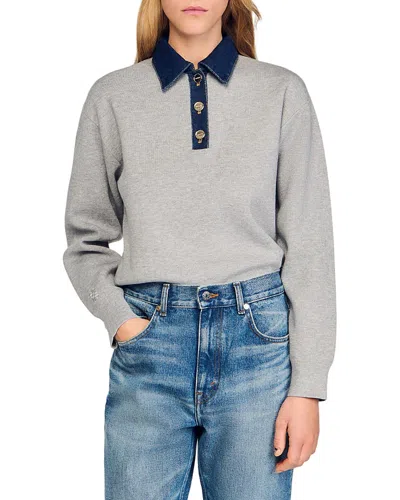 Sandro Damien Sweater In Gray