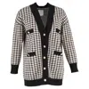 Sandro Dane Houndstooth Cardigan In Black Viscose In Multi