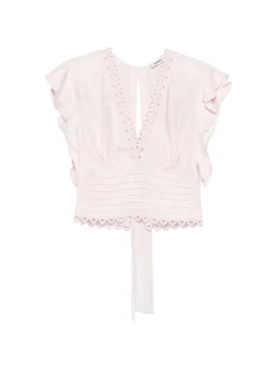 Sandro Danna Lace-detailtop In Pink