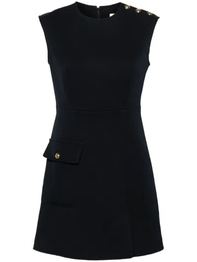 Sandro Dart-detail Mini Dress In Bleus