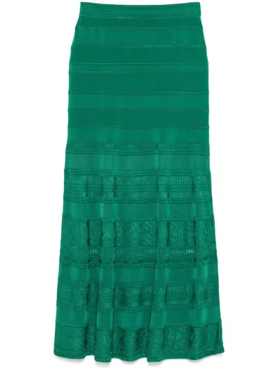SANDRO DECORATIVE-KNIT MAXI SKIRT