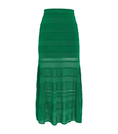 Sandro Decorative Knit Skirt In Green
