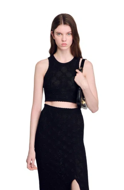 SANDRO SANDRO DECORATIVE KNIT TOP