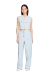 Sandro Decorative Tweed Jacket In Sky Blue