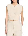 Sandro Decorative Tweed Jacket In Yellow/ecru