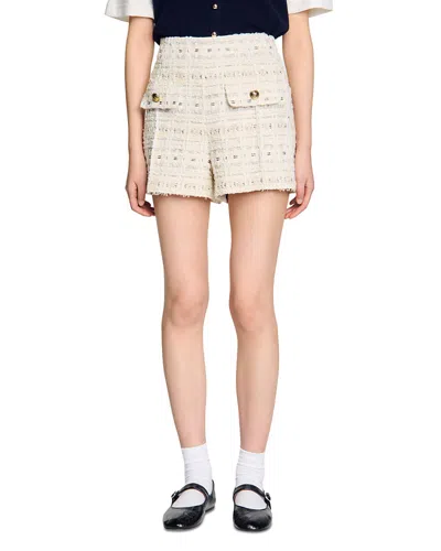 SANDRO DECORATIVE TWEED SHORTS