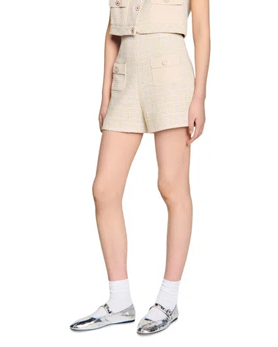 SANDRO DECORATIVE TWEED SHORTS