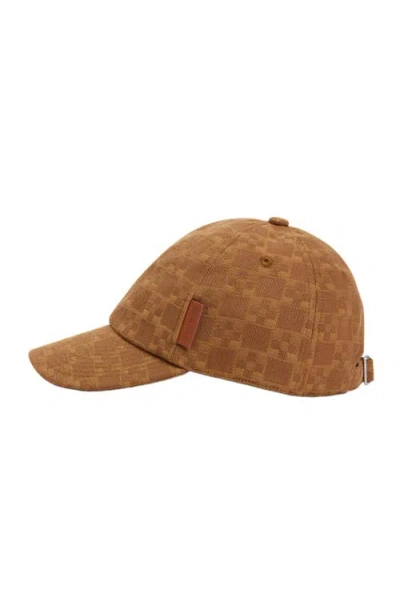 Sandro Denim Cap With Cross Motif In Brown