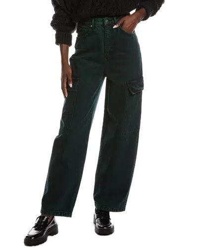 Sandro Denim Cargo Pant In Green
