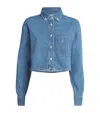 Sandro Hiro Denim Button-front Shirt In Blue