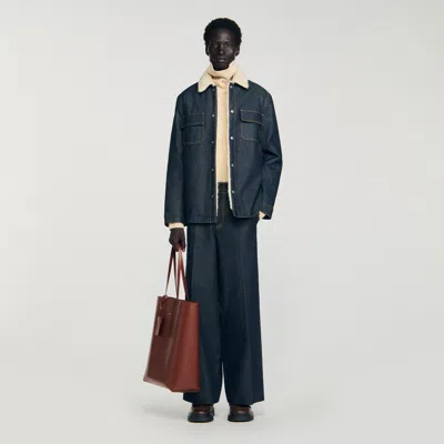 Sandro Denim Jacket In Blue