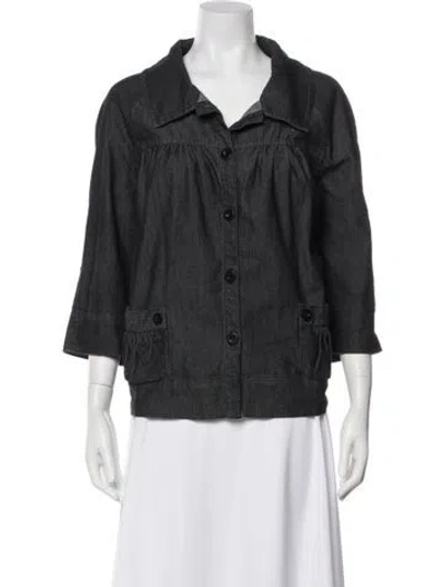 Pre-owned Sandro Denim Jacket In Black