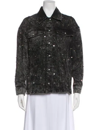 Pre-owned Sandro Denim Jacket In Black