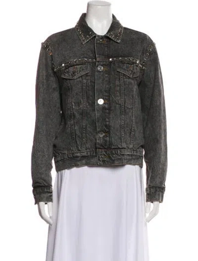 Pre-owned Sandro Denim Jacket In Black