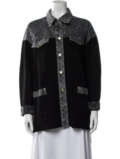 Pre-owned Sandro Denim Jacket In Black
