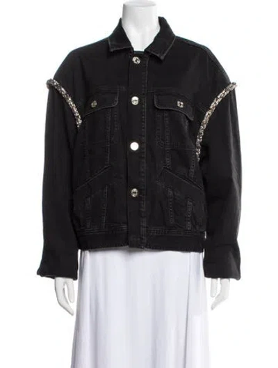 Pre-owned Sandro Denim Jacket In Black