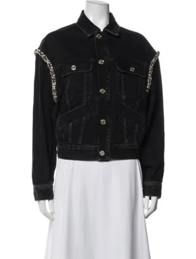 Pre-owned Sandro Denim Jacket In Black