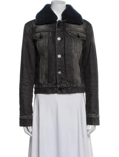 Pre-owned Sandro Denim Jacket In Black
