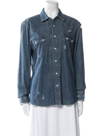 Pre-owned Sandro Denim Jacket In Blue