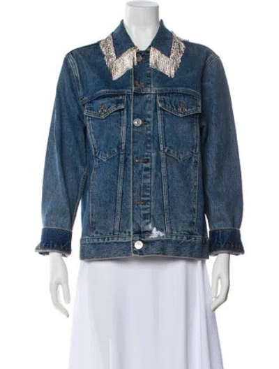 Pre-owned Sandro Denim Jacket In Blue