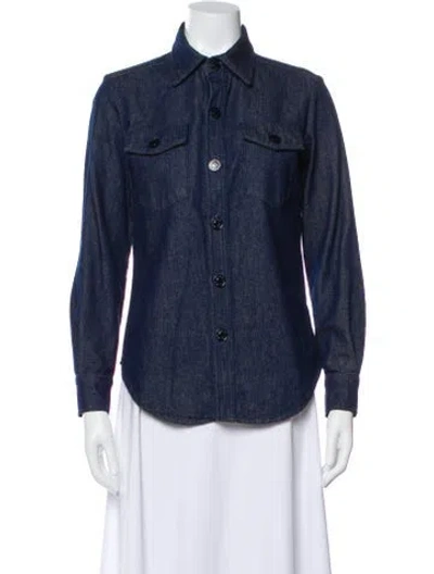 Pre-owned Sandro Denim Jacket In Blue