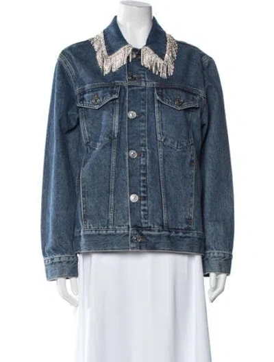 Pre-owned Sandro Denim Jacket In Blue