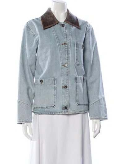 Pre-owned Sandro Denim Jacket In Blue