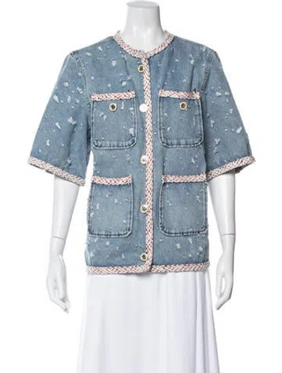 Pre-owned Sandro Denim Jacket In Blue