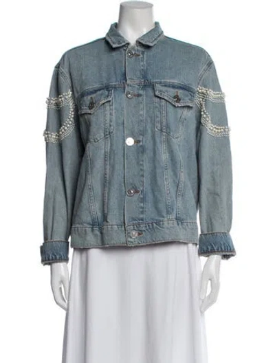 Pre-owned Sandro Denim Jacket In Blue