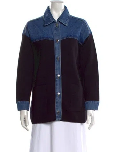 Pre-owned Sandro Denim Jacket In Blue