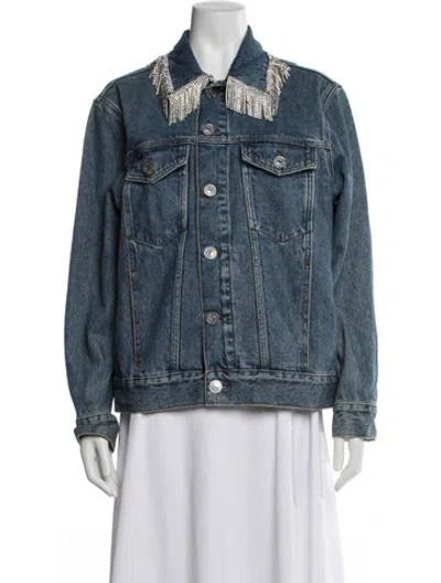 Pre-owned Sandro Denim Jacket In Blue