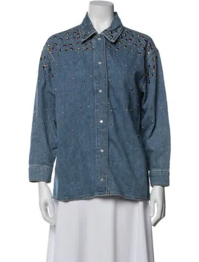 Pre-owned Sandro Denim Jacket In Blue