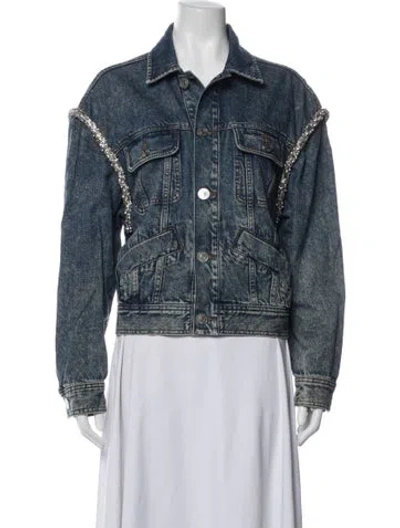 Pre-owned Sandro Denim Jacket In Blue