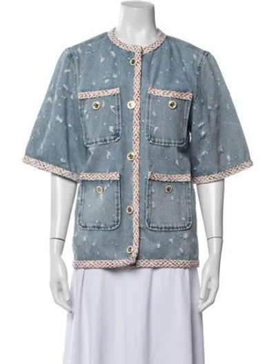 Pre-owned Sandro Denim Jacket In Blue