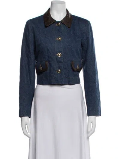 Pre-owned Sandro Denim Jacket In Blue