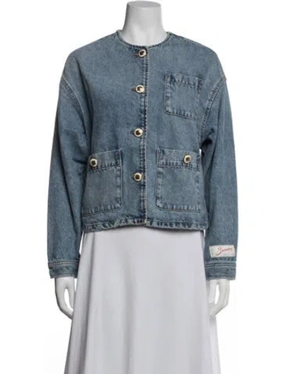 Pre-owned Sandro Denim Jacket In Blue