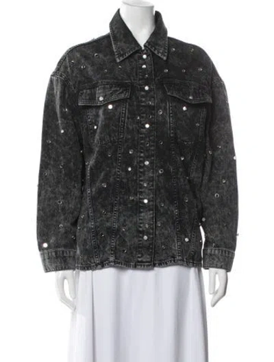 Pre-owned Sandro Denim Jacket In Gray