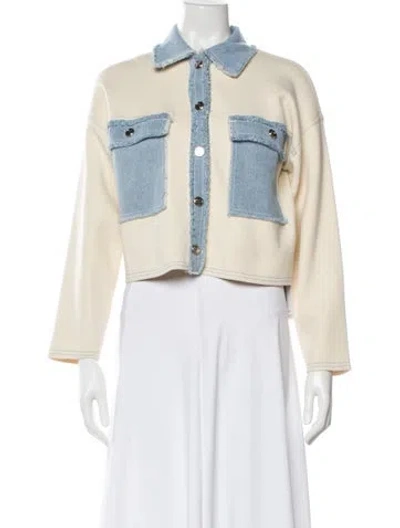 Pre-owned Sandro Denim Jacket In Neutral
