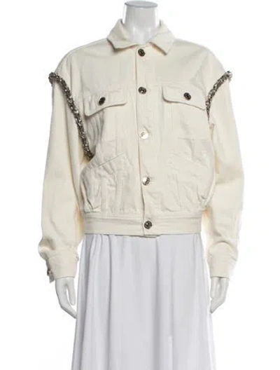 Pre-owned Sandro Denim Jacket In Neutrals
