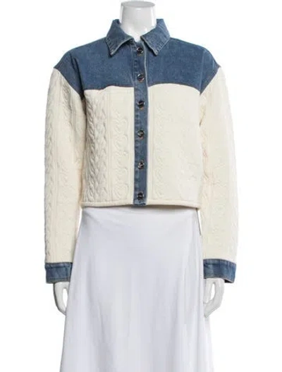 Pre-owned Sandro Denim Jacket In Neutrals
