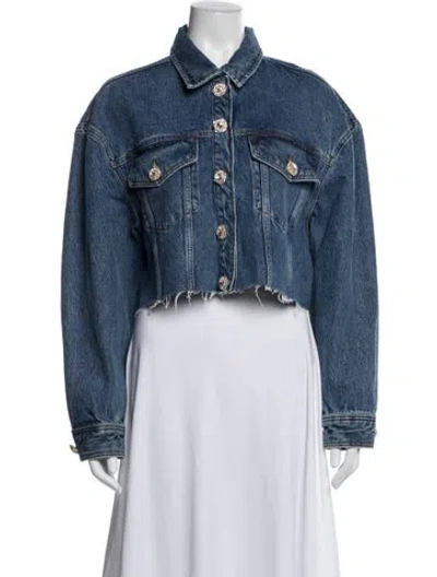 Pre-owned Sandro Denim Jacket W/ Tags In Blue