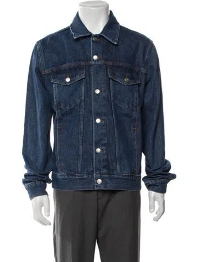 Pre-owned Sandro Denim Jacket W/ Tags In Blue