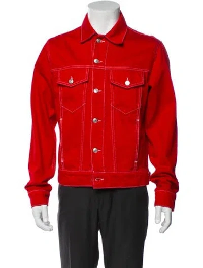 Pre-owned Sandro Denim Jacket W/ Tags In Red