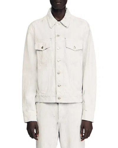 Sandro Denim Jacket In White