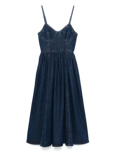 SANDRO DENIM MIDI DRESS