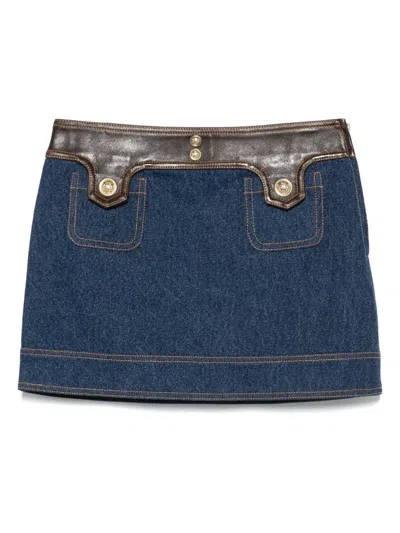 Sandro Denim Mini Skirt In Blue